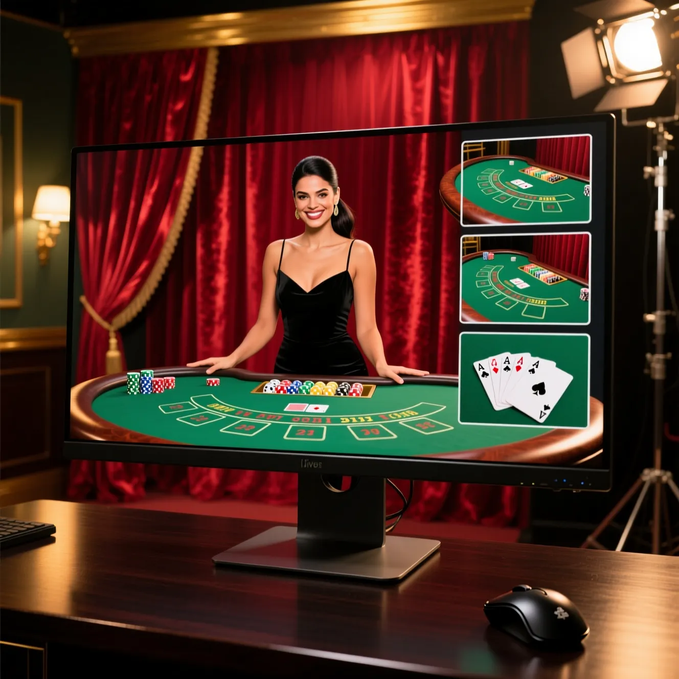 Cassino ao vivo com dealer real em transmissão de vídeo