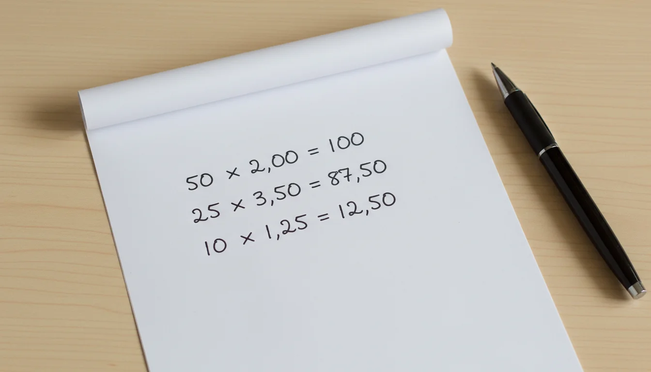 Exemplo de cálculo de retorno com odds decimais em papel