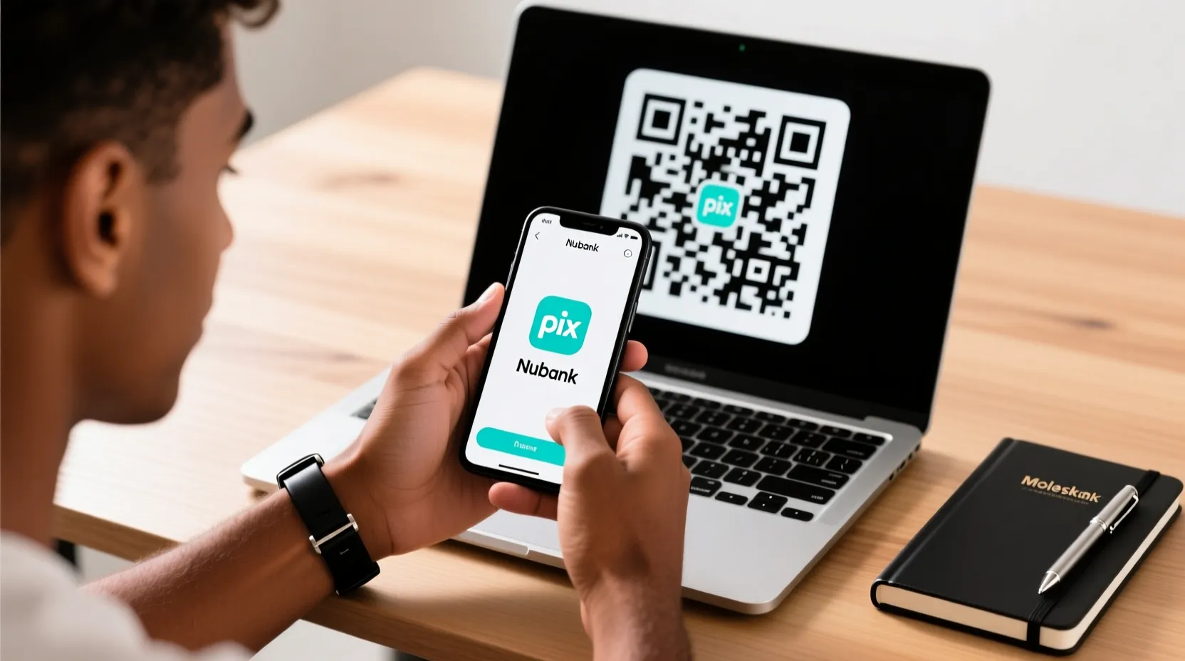 Depósito via Pix com QR Code e transferência instantânea