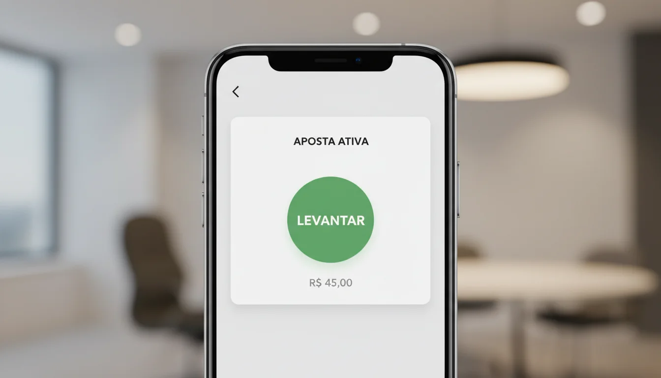 Botão de cash out em destaque na interface de apostas