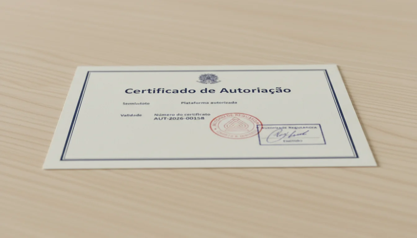 Documento oficial de licença com selo do governo brasileiro