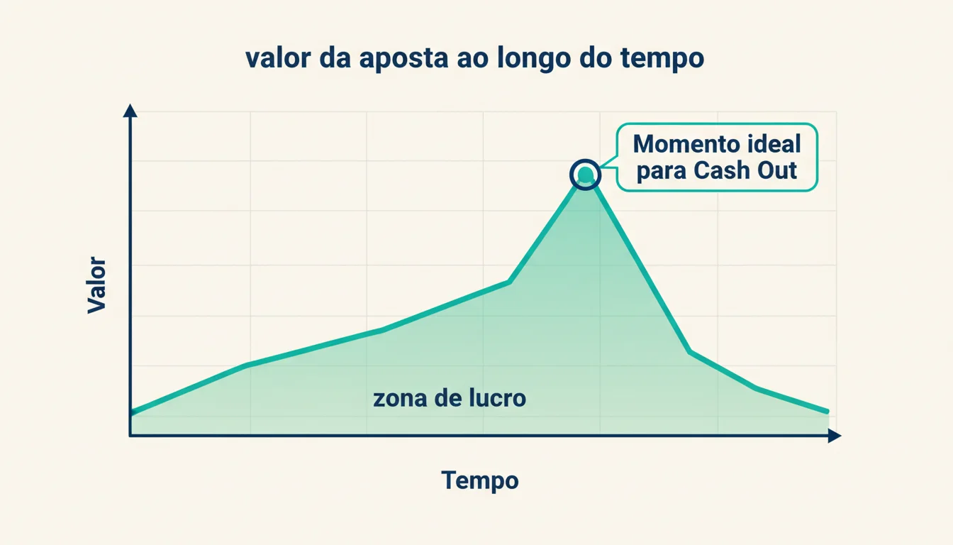 Gráfico mostrando momento de cash out com lucro garantido