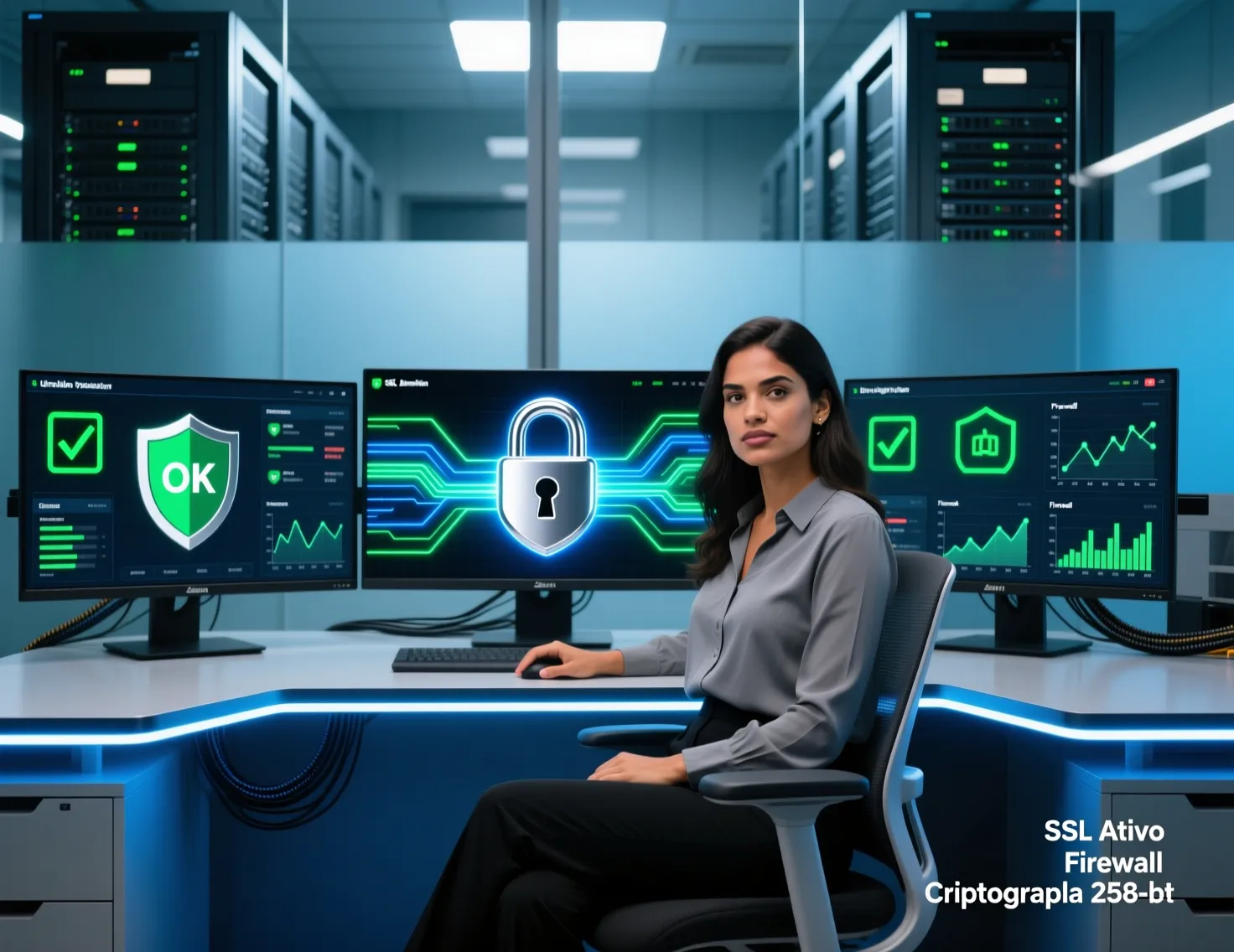 Protocolos de segurança digital com criptografia SSL e proteção de dados