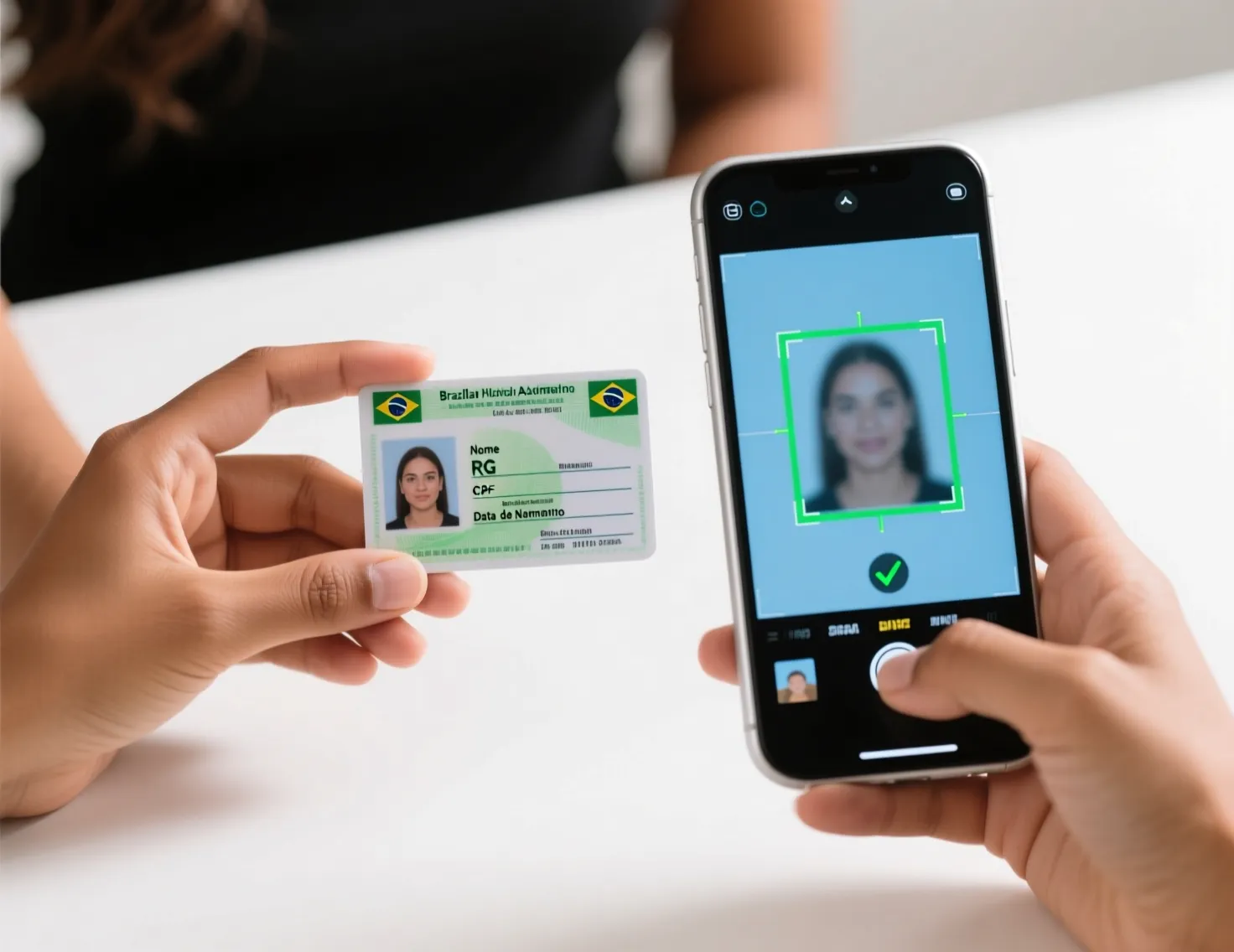 Verificação de conta com documentos de identidade para segurança
